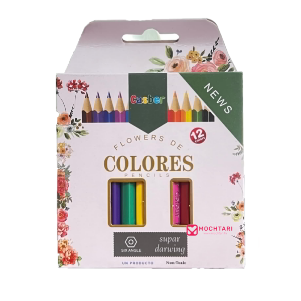 12 crayons couleurs casber