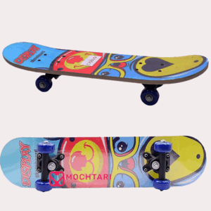 Mini skateboard multicolore avec roues PU lisses et structure résistante pour enfants et débutants