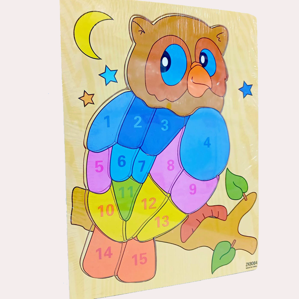 puzzle Puzzle Éducatif 3D en Bois – Hibou (16 pièces)