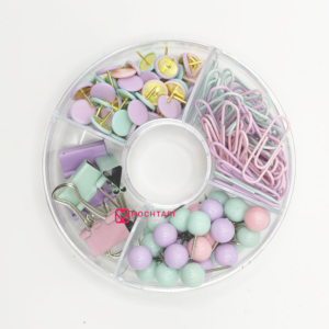 Set de Fournitures de Bureau Trombones Épingles Pinces Clip et Punaises