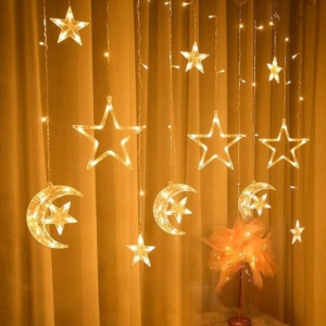 Guirlande Lumineuse Rideau Étoiles & Lune