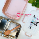 Boîte à lunch Kuromi en acier inoxydable avec 2 compartiments