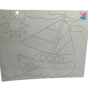 Kit Peinture Enfant – Bateau sur Toile 25 x 20 cm