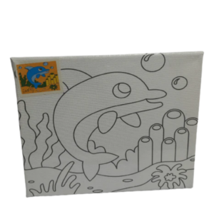 Kit Peinture Enfant – Dauphin sur Toile 18 x 13 cm